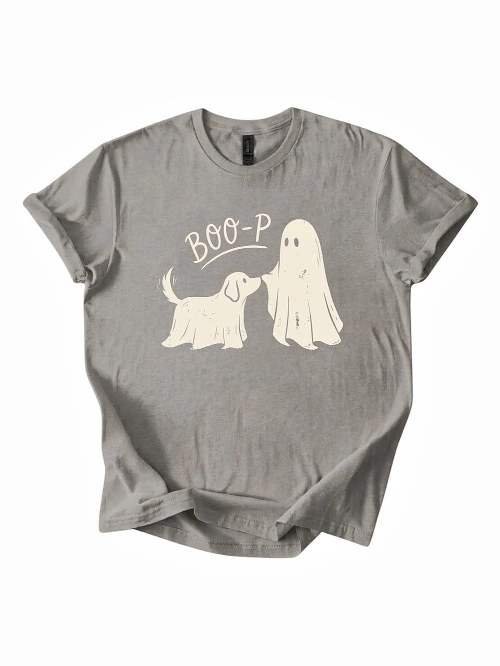 Gildan Boo-P Ghost Graphic Tee in Gray